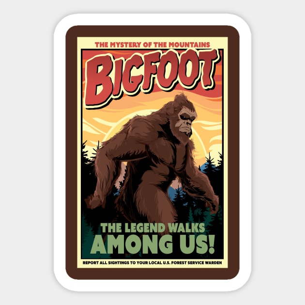 Bigfoot Sticker by CuddleswithCatsArt